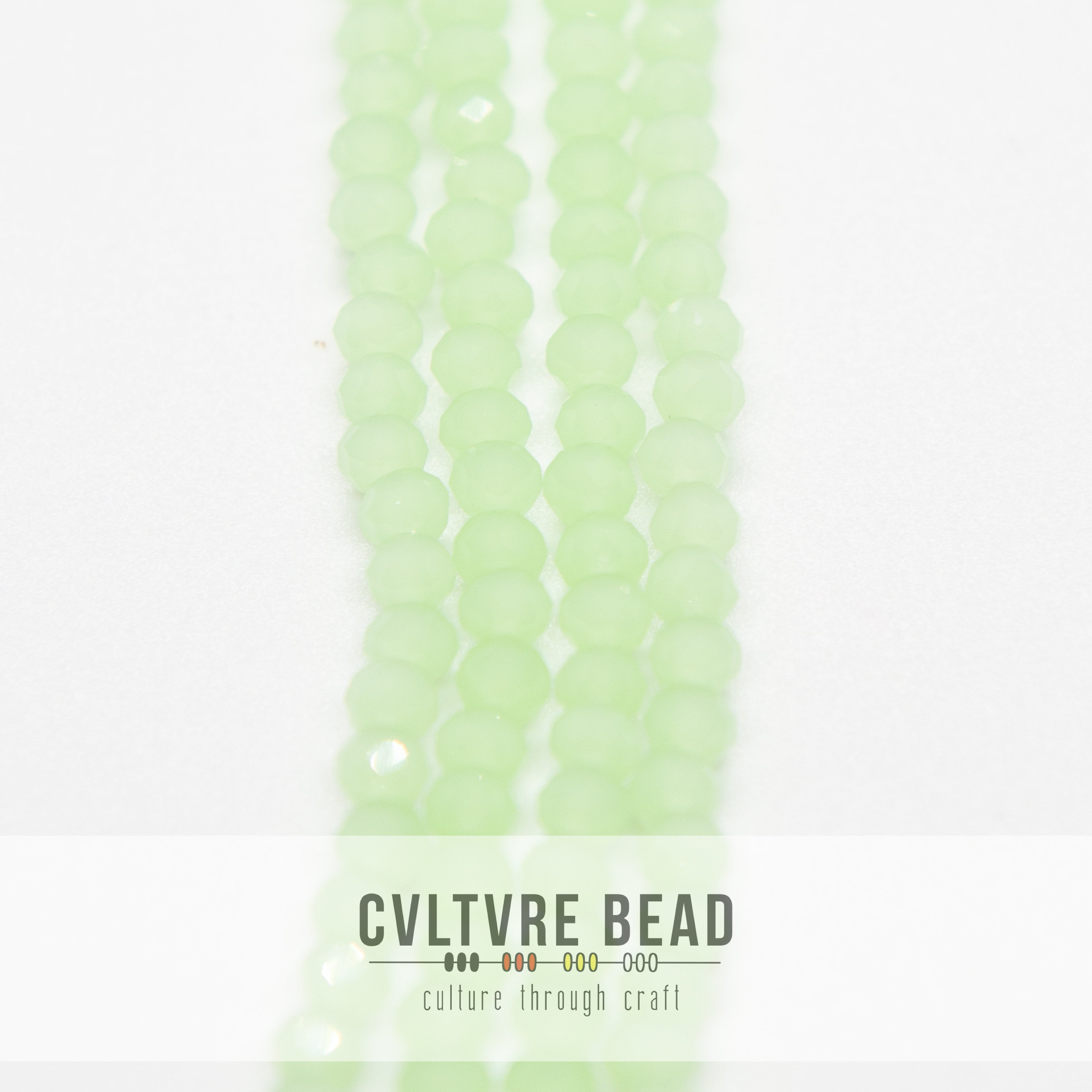 Crystal Lane Rondelle - 3x4mm - Opaque Light Green